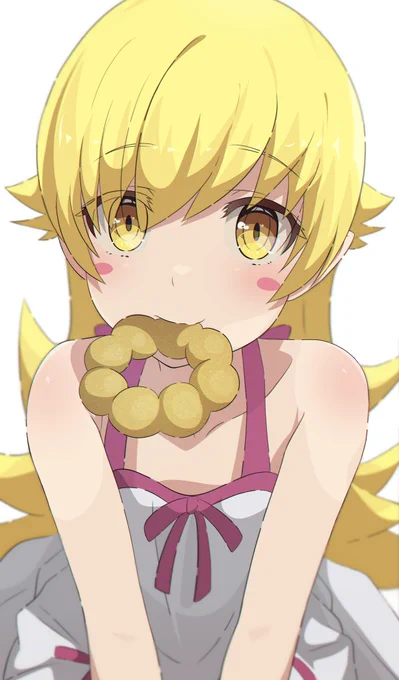 お題箱よりドーナツをくわえる忍#物語シリーズ#忍野忍 