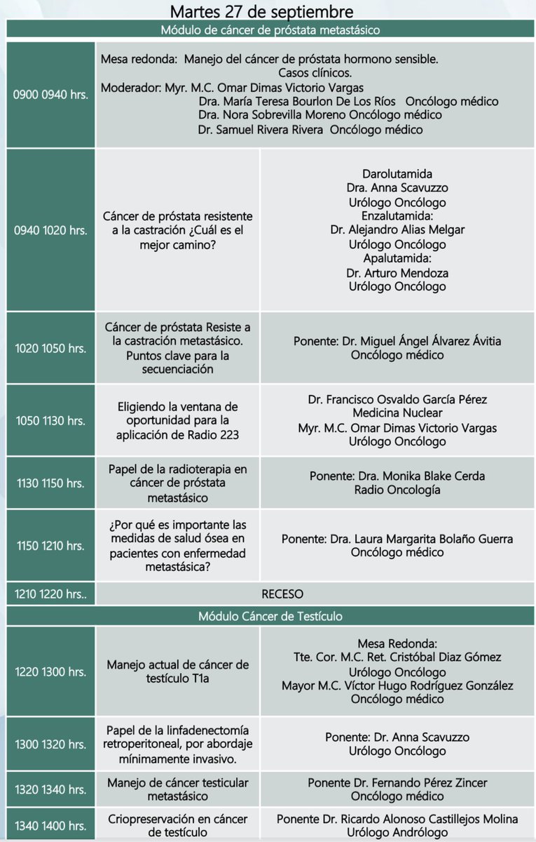 EIvanBravoC's tweet photo. 🤩Los esperamos  en el Curso de actualidades en Urología Oncológica  de #UroHCM 26,27,28 de Septiembre avalado por @smumexico Titular @Jgaducampos coordinadores @EIvanBravoC @omarvic18 @LuisCaz86625685 @BrenaniSu 😬 https://t.co/AH0VchDFbp