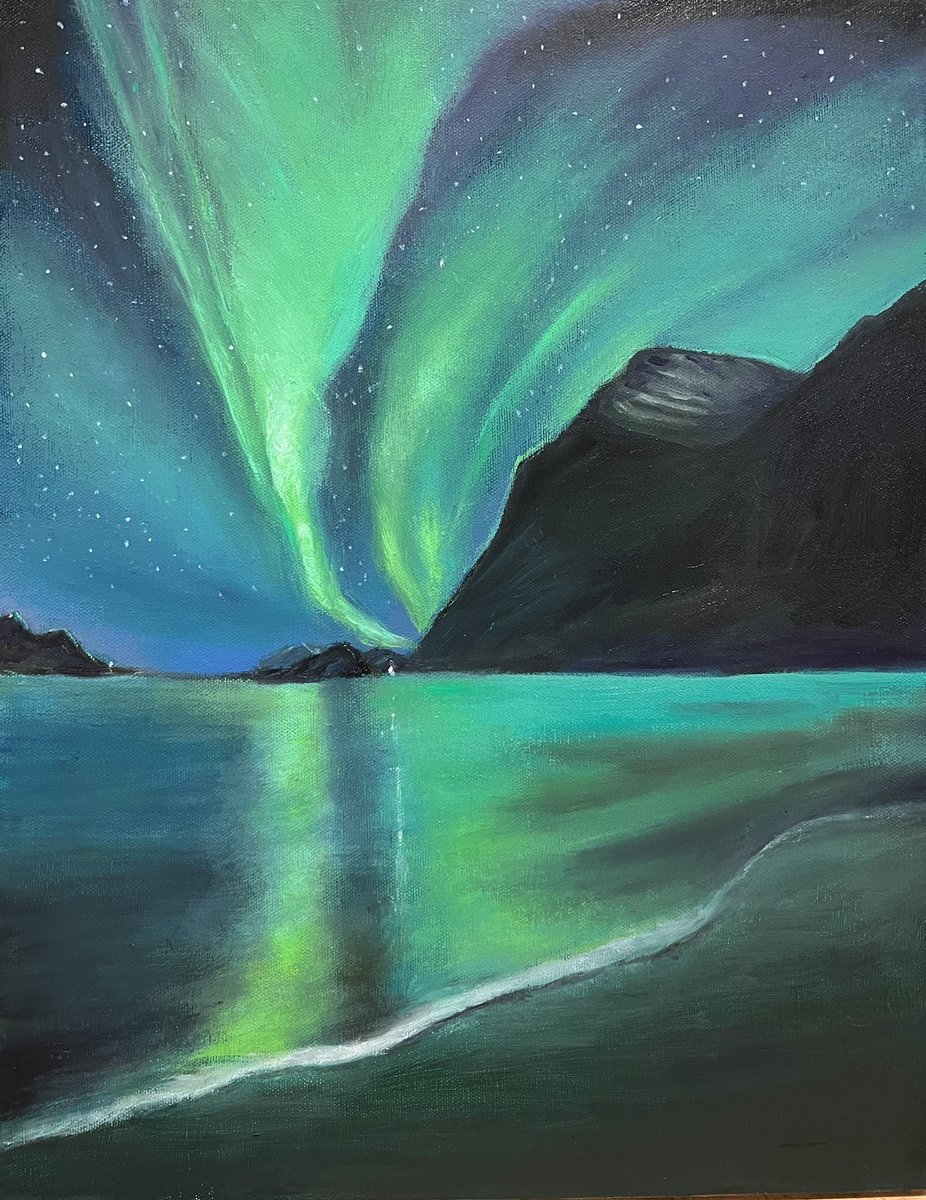#artwork #art #artwork #oilpainting #oiloncavas #Artists #painting #NatureBeauty #Aurora #loften #Norway