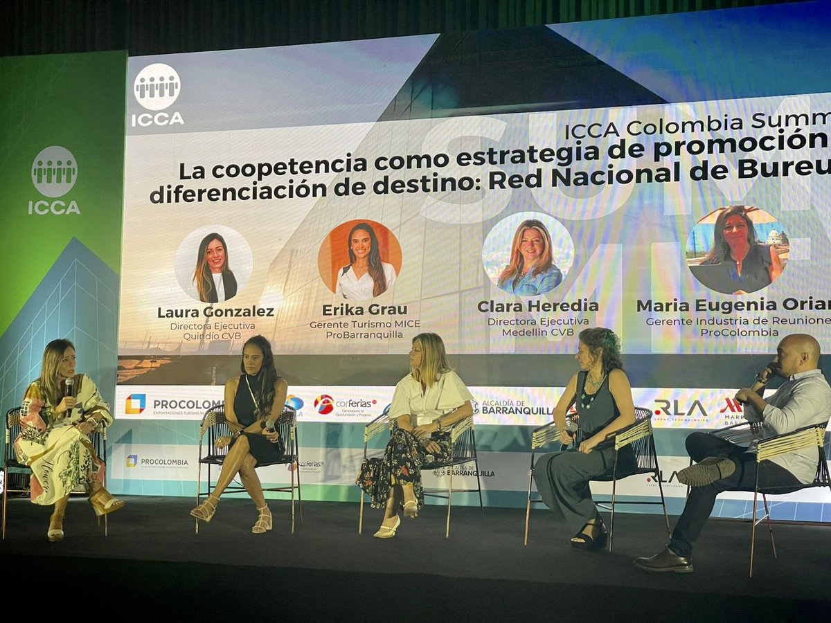 LauraMGonzalezN's tweet photo. La Red Nacional de Bureaux, presente en el ICCA Colombia Summit 2022. En el marco del evento la red participó de un panel sobre la cooperación como estrategia para promover el turismo de Reuniones🌟@PROCOLOMBIACO @iccalatam @ProBaq https://t.co/yU9V21QiuU