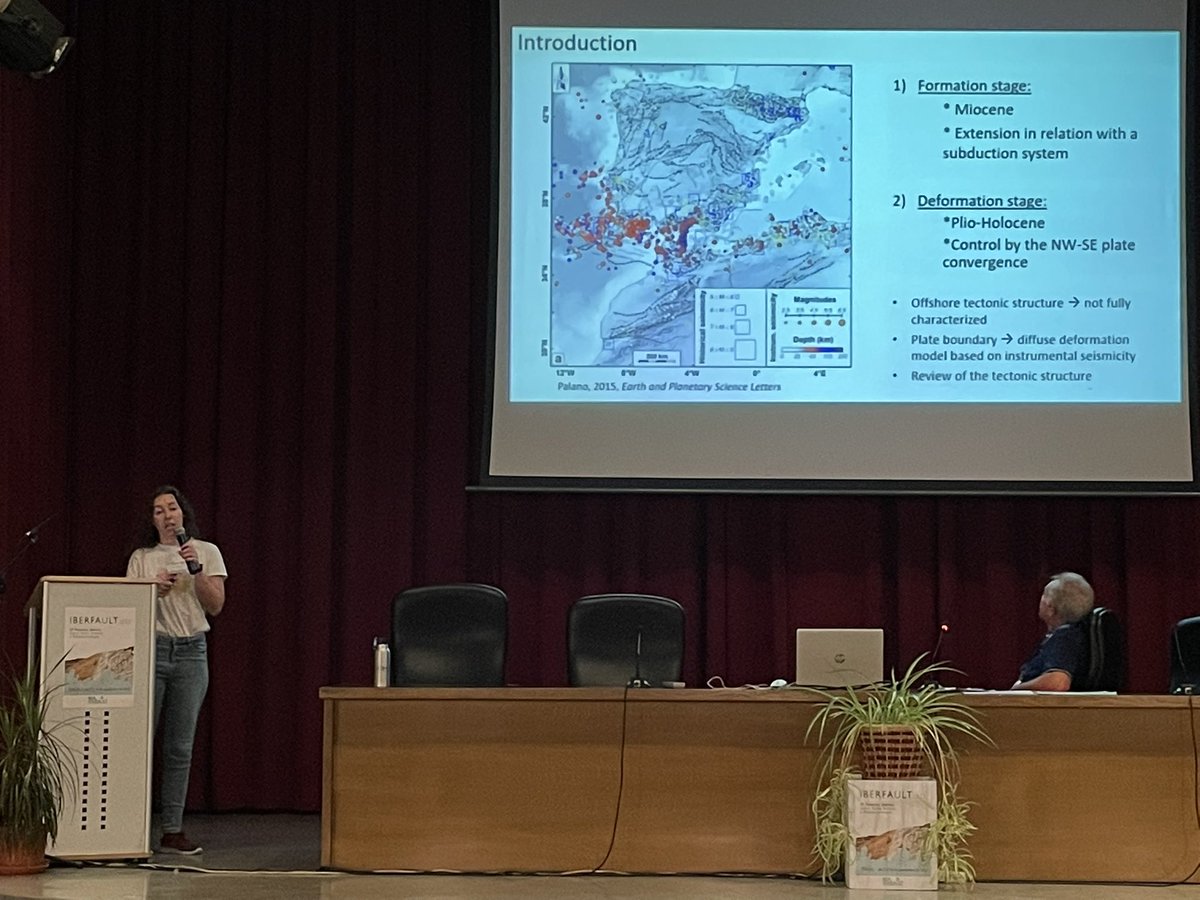 GeolMarSGE's tweet photo. Hoy hemos tenido la sesión de Tectónica Activa en el Medio Marino en #iberfault 2022, Gómez De la Peña y colaboradores presentaron la caracterización de la estructura profunda del Mediterráneo occidental @GeologiaUz @ICMCSIC @CanalUGR @gemar_ieo https://t.co/DsPSYtQxOH