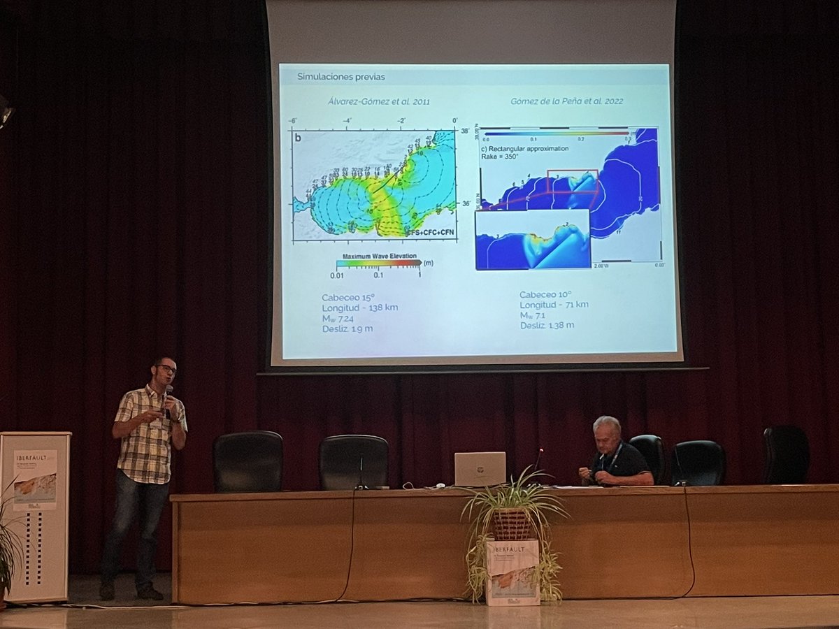 GeolMarSGE's tweet photo. Álvarez-Gómez y colaboradores presentaron el potencial tsunamigénico de la Falla de Carboneras a partir de modelos físicos de terremotos en #iberfault 2022 @GeologiaUz @geologicasUCM @gemar_ieo https://t.co/WgneOhGPdF