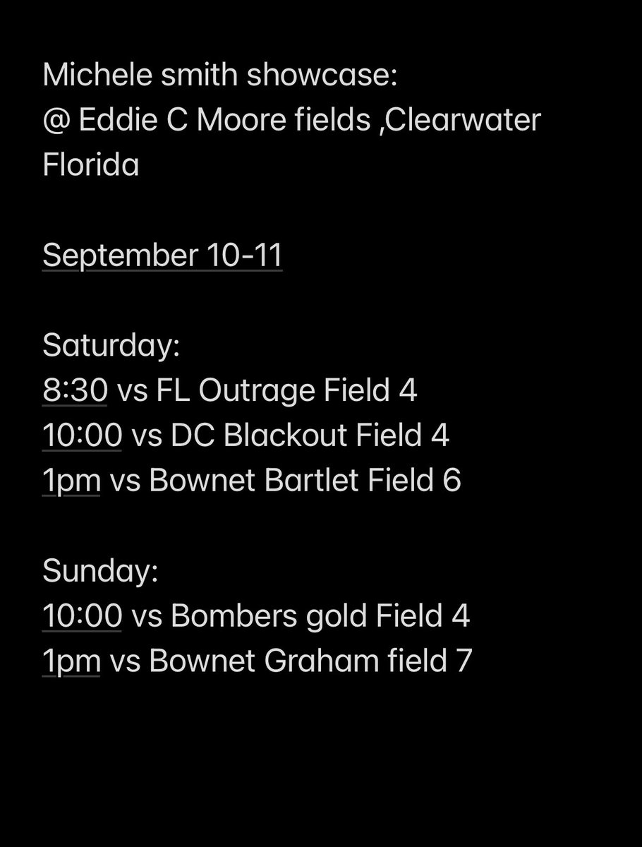 KaylaBilbey's tweet photo. Schedule for this coming weekend. Can’t wait to get the fall season started!!  
@TTU_Softball @PSCSoftball @chipolasoftball @UUAthleticsSB @BerrySoftball @CatawbaSoftball @BCLionsSoftball @stestonSoftball @ValkyriesSB @Covenant_SB @DubC_Softball https://t.co/ym0zeBjYCP