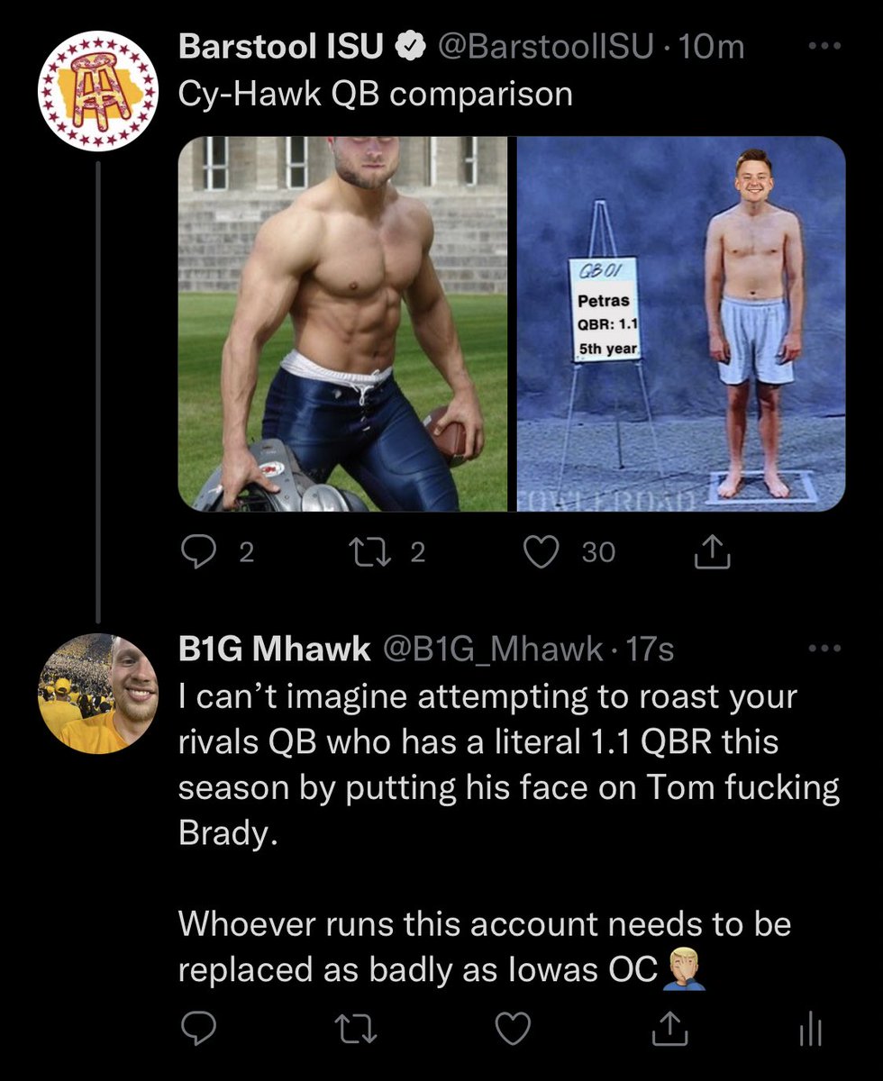 B1G_Mhawk's tweet photo. Lmao @BarstoolISU deleted it SO fast😂😂😂 https://t.co/WAMymbrv8A