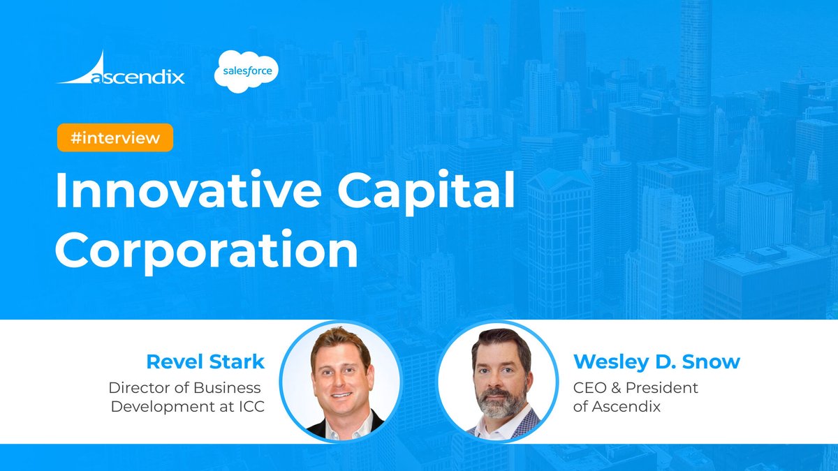 Capital Markets Tech: Challenges &amp; Solutions [YOUTUBE VIDEO]

We talked with Revel Stark, Director of Business Development at Innovative Capital Commercial, about the benefits of #Salesforce for Capital Markets and the challenges of tech adoption. 

▶️ go.ascendix.com/A42Y