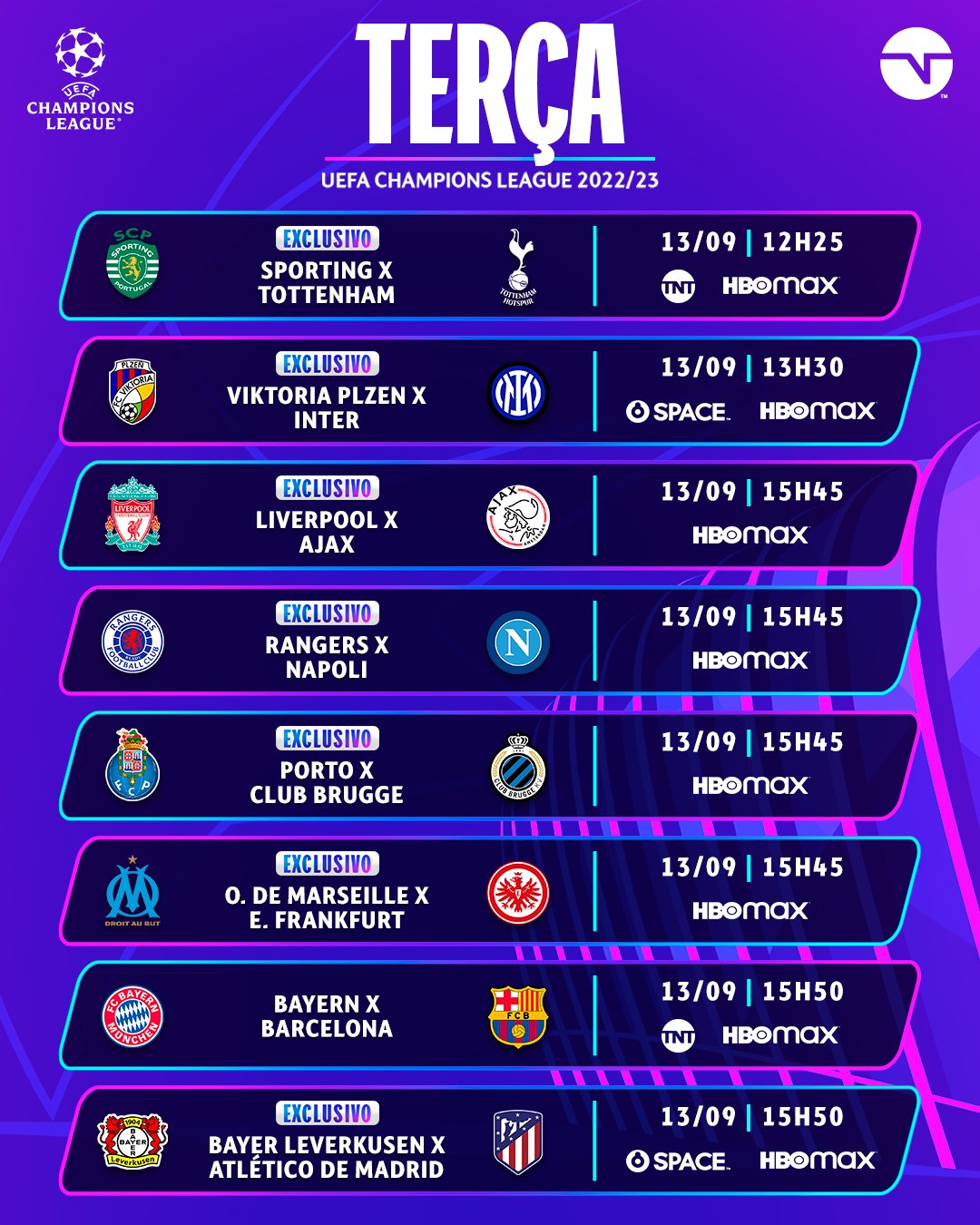 9 jogos imperdíveis na primeira rodada da Champions League