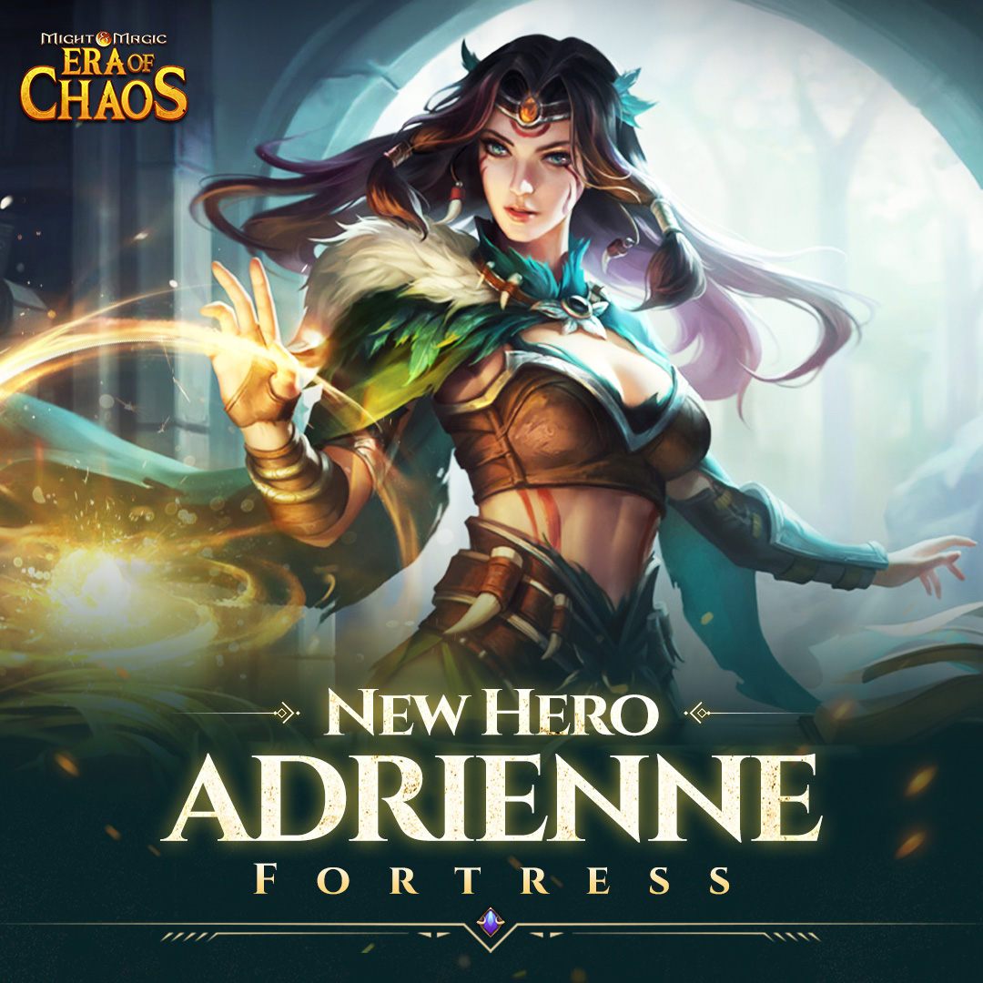 MightEra's tweet photo. Dear Lord, 
Here comes our new hero - Adrienne! 🔥
Her new skin - Seventh Egg of The Dragon is also coming soon! 🥳 https://t.co/4G4QqyrQcP