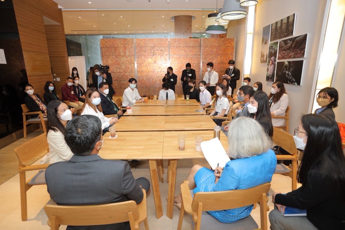 Gita Sabharwal (@sabharwalgita) on Twitter photo <a href="/UNThailand/">United Nations in Thailand สหประชาชาติในประเทศไทย</a> <a href="/chadchart_trip/">ชัชชาติ สิทธิพันธุ์</a> <a href="/UN/">United Nations</a> <a href="/UN_SDG/">UN Sustainable Development Group 🇺🇳</a> <a href="/UNDPThailand/">UNDP Thailand</a> <a href="/Unfpa_Thailand/">UNFPA Thailand</a> <a href="/WHOThailand/">WHO Thailand</a> <a href="/UNICEF_Thailand/">ยูนิเซฟ ประเทศไทย</a> <a href="/ILOAsiaPacific/">ILOAsiaPacific</a> <a href="/OHCHRAsia/">UN Human Rights Asia</a> <a href="/IOMThailand/">IOM Thailand</a> <a href="/UNODC_SEAP/">UNODC Southeast Asia-Pacific</a> <a href="/UNVAsiaPacific/">UNV Asia Pacific</a> <a href="/unescobangkok/">UNESCO Bangkok 🏛️ #Education #Sciences #Culture</a> When young ppl take charge.
Powerful conversations.
Enthusiasm.
Fantastic cohort of #SDGsYouthPanel young leaders engaging #Bangkok Governor on sustainability issues critical to #ClimateAction, equality & inclusion. Already look fwd to next coffee chat! flic.kr/s/aHBqjA6gnh <a href="/UNThailand/">United Nations in Thailand สหประชาชาติในประเทศไทย</a> <a href="/chadchart_trip/">ชัชชาติ สิทธิพันธุ์</a> <a href="/UN/">United Nations</a> <a href="/UN_SDG/">UN Sustainable Development Group 🇺🇳</a> <a href="/UNDPThailand/">UNDP Thailand</a> <a href="/Unfpa_Thailand/">UNFPA Thailand</a> <a href="/WHOThailand/">WHO Thailand</a> <a href="/UNICEF_Thailand/">ยูนิเซฟ ประเทศไทย</a> <a href="/ILOAsiaPacific/">ILOAsiaPacific</a> <a href="/OHCHRAsia/">UN Human Rights Asia</a> <a href="/IOMThailand/">IOM Thailand</a> <a href="/UNODC_SEAP/">UNODC Southeast Asia-Pacific</a> <a href="/UNVAsiaPacific/">UNV Asia Pacific</a> <a href="/unescobangkok/">UNESCO Bangkok 🏛️ #Education #Sciences #Culture</a> When young ppl take charge.
Powerful conversations.
Enthusiasm.
Fantastic cohort of #SDGsYouthPanel young leaders engaging #Bangkok Governor on sustainability issues critical to #ClimateAction, equality & inclusion. Already look fwd to next coffee chat! flic.kr/s/aHBqjA6gnh