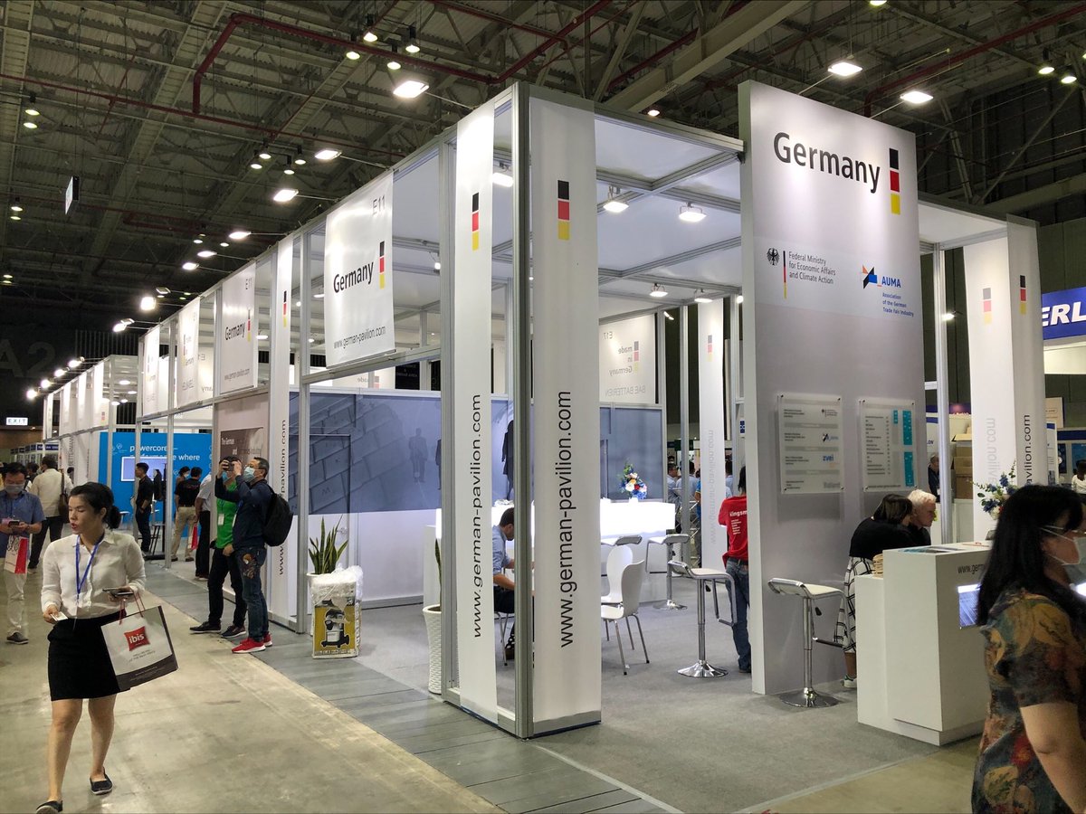 AHKVIETNAM's tweet photo. 💡💡💡 German Pavilion at Electric &amp; Power Vietnam 2022

On 8th September, AHK Vietnam has participated in The Electric &amp; Power Vietnam, an International trade fair for electrical power and renewable energy. 
#PartnerInVietnam #Electricity #greenpower https://t.co/DxPNlmiOYl