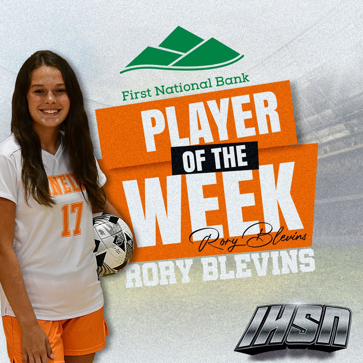 Congratulations to this week's First National Bank soccer Player of the Week from Oneida, Rory Blevins. 

From her sweeper position, Blevins has anchored an Oneida defense that's gone nearly 400 minutes without being scored on. #POTW #FNBMVP