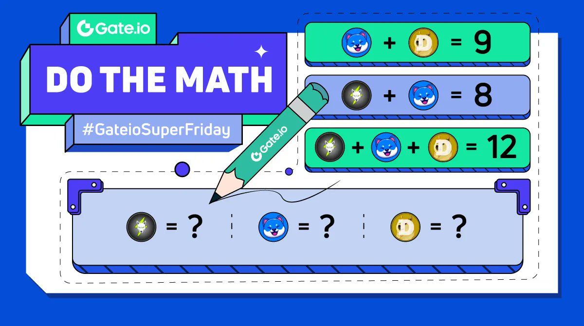 Gate's tweet photo. 🤑#GateioSuperFriday - DO THE MATH

📍Solve the Easy Math Problem
🎁20 winners answering right share $200 #Giveaway

🌟 Follow @gate_io
🌟 RT &amp; tag 3 friends
⬇️Click to Submit answer⬇️
https://t.co/FG7fNdntBZ

#Gateio #Cryptocurency $VOLT $VINU $DOGE https://t.co/EeC777m7jm