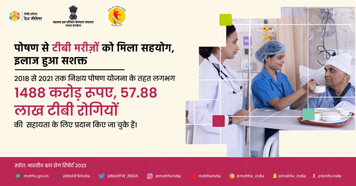 DrBharatippawar's tweet photo. अगर पोषण सही मिले तभी टीबी का इलाज कारगर साबित हो सकता है। इस सहयोग के लिए सरकार की नि-क्षय पोषण योजना कई टीबी रोगियों के लिए वरदान बन कर उनके टीबी से उबारने की प्रक्रिया को सशक्त बना रही है। #TBMuktBharat https://t.co/dfeHgM5U5W