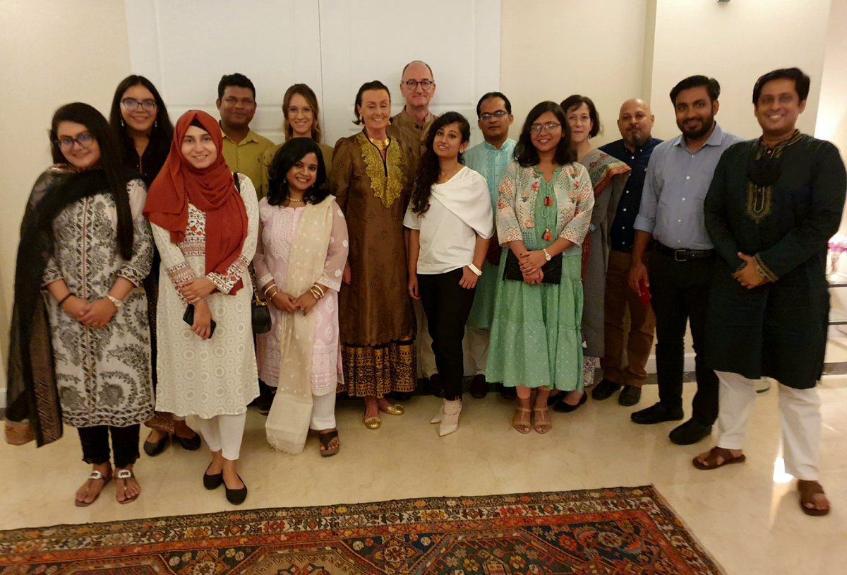 GerAmbBD's tweet photo. Great pleasure meeting the 🇧🇩fellows of the #CrossCultureProgram in the residence. All of them are brilliant examples of the highly active and competent civil society in #Bangladesh. Best of it: All of them kept strong ties to their 🇩🇪 counterparts after their stay in #Germany. https://t.co/CMGbMtHnjz