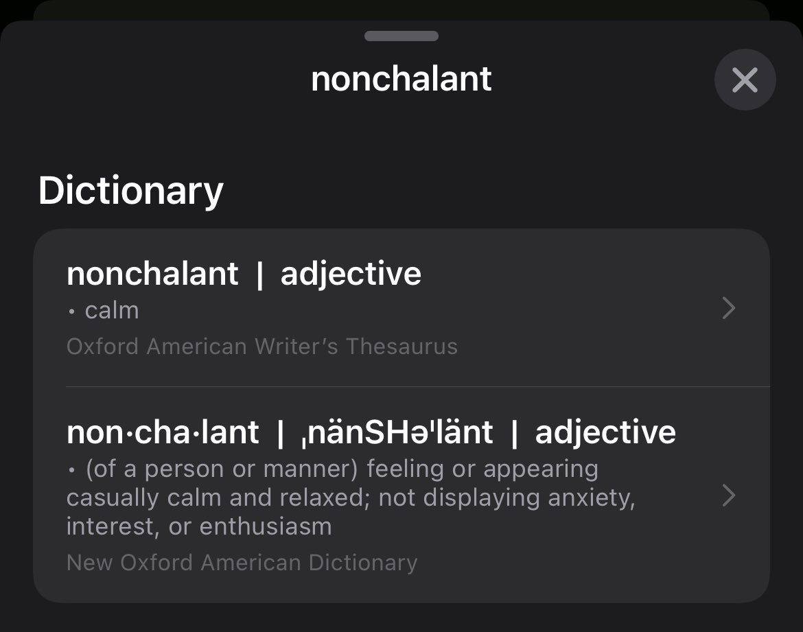 XIII on Twitter: "You don’t know what nonchalant means so I helped you out"