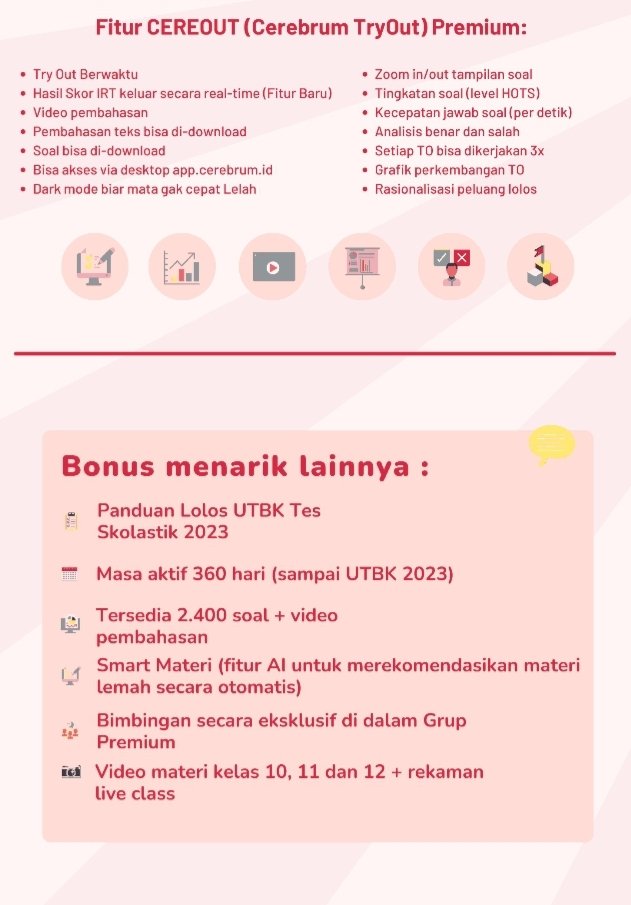 heremern's tweet photo. Hai guys! Udah pada tau kan kalo mulai tahun depan UTBK ga ada subtes TKA? Adanya Tes Skolastik (beda sama TPS). Di aplikasi cerebrum ini ada program dan paket khusus tes skolastik, loh! Only 96RB aja pake kode promo RES298697🔥 

Cek detailnya di bawah, ya!
#cerebrum #utbk2023 https://t.co/xnQqJdoRPN