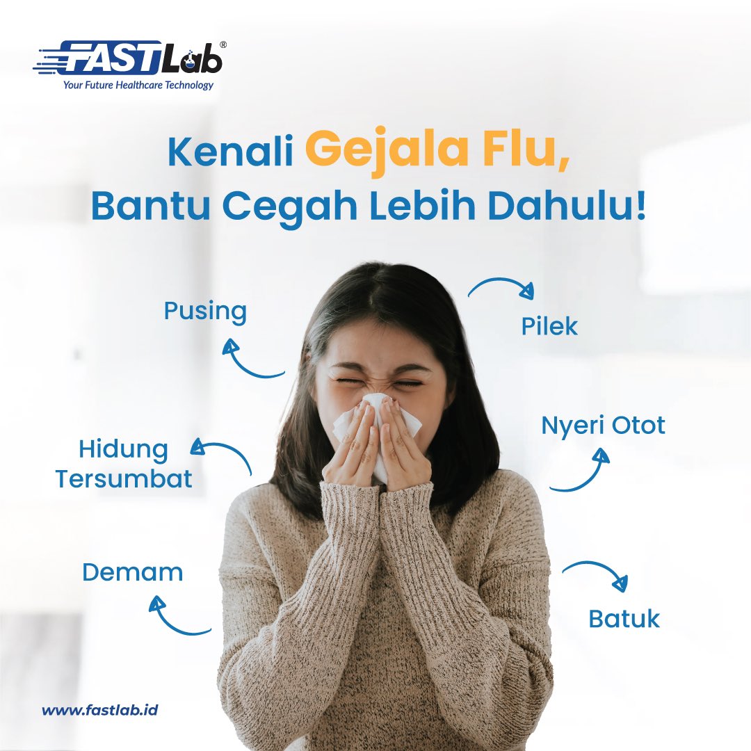 officialfastlab's tweet photo. Belakangan ini banyak orang sedang menderita flu, salah satunya karena cuaca yang berubah-ubah sehingga daya tahan tubuh jadi menurun. Untuk kebanyakan orang flu cukup bisa bikin hari-hari jadi menderita. Yuk, kenali gejalanya dan beberapa cara mengatasi flu!

#Flu #FASTLab https://t.co/mpfh5LnmFD