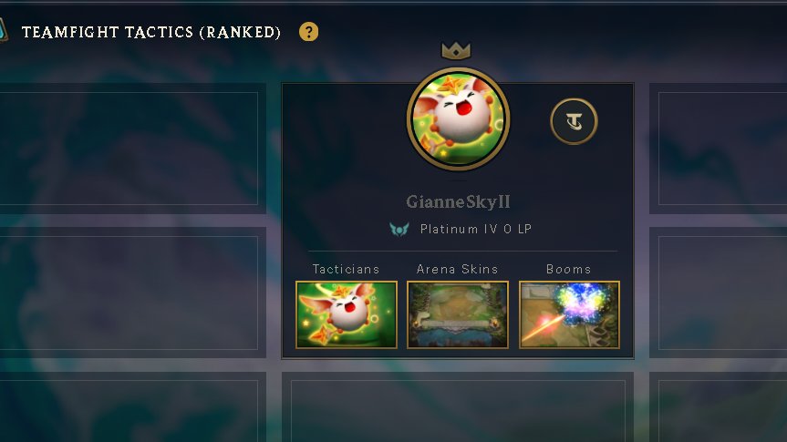 GianneSkyT's tweet photo. My Set 7.5 TFT Ranked climb starts at Platinum IV. 
Sheesh. Grinding starts again lol. 
#TFTSet7.5 #TFTGrind https://t.co/VHtGE6qKwt