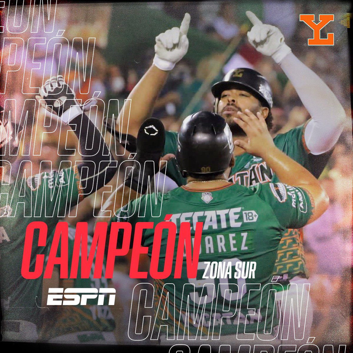ESPNmx's tweet photo. 🏆 CAMPEONES ZONA SUR 🏆

Los @leonesdeyucatan se llevaron la Serie ante los @DiablosRojosMX en 7 juegos. 🙌🏻⚾️

El séptimo partido terminó 7-5 a favor de los ‘Melenudos’ 🦁

Y los Leones vuelven a la Serie del Rey 

#FinalSur #LigaMexicanaDeBeisbol https://t.co/Txmh0CoqIo