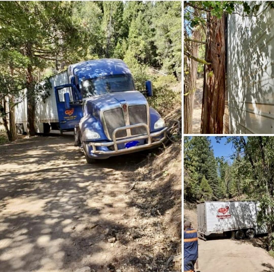 alldaytrucker's tweet photo. CALIFORNIA: The driver was turned around at the closure on SR-70. He then went to the old GPS for help. Old Cromberg Road is not a viable route to cross the Sierra Nevadas. Quincy Tow brought out the big dawg and got him all straightened out. #keepontruckin #gpsfails https://t.co/5czyK3xBfG