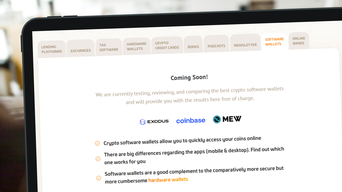 TheCryptoStudio's tweet image. We&apos;re workling on a new comparison of crypto software wallets. What are your favorite software wallets? Let us know what you like about them. #LearnAndEarn #SoftwareWallet