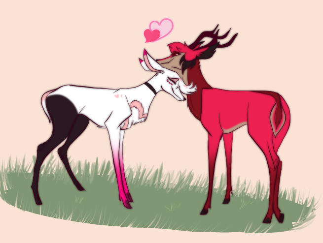 Vanity0329's tweet photo. Wanted some cute #RadioDust 💕 💕 💕 #HazbinHotelAngelDust #HazbinHotelAlastor #AlastorsDoe #DeerAU https://t.co/gvHMGeQhQb