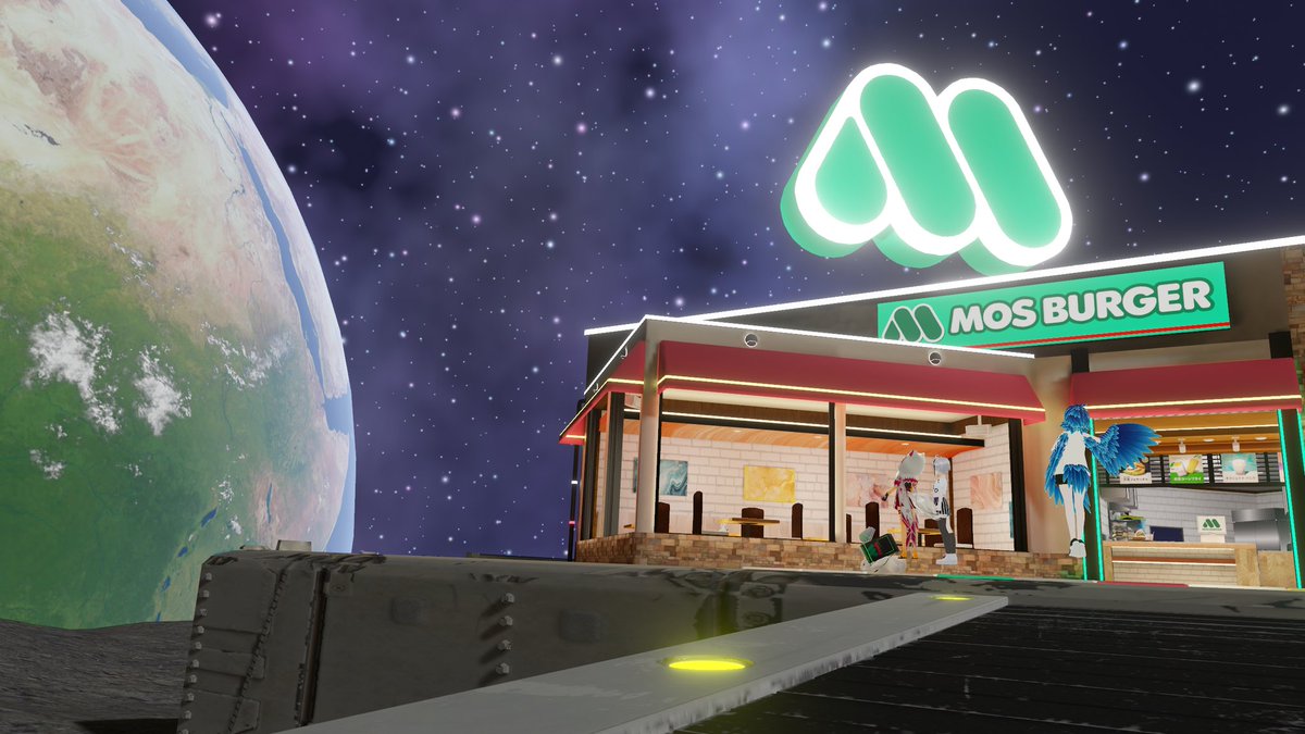kaz_1090's tweet photo. ホラワ前の腹ごなしに #モスバーガーONTHEMOON へ！月見フォカッチャ作り楽しいし、デリバリーうさぎの渋滞具合が可愛すぎたw
LIVEスペースもあるし、皆で地球眺めながらまったり過ごせるネ。
(※月見フォカッチャは実店舗では9/14発売です…！)

#月モス #VRC #VRChat https://t.co/ZiOJbKJCLZ