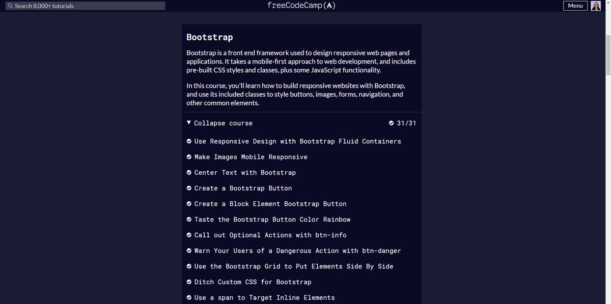 JulianaCoding's tweet image. Days 90-91 #100DaysOfCode 
• Learned how to customize Bootstrap theme colors using Bootstrap source sass files
• Learned how to setup Bootstrap with Webpack
• Completed the Bootstrap section of the frontend libraries certification on #freeCodeCamp