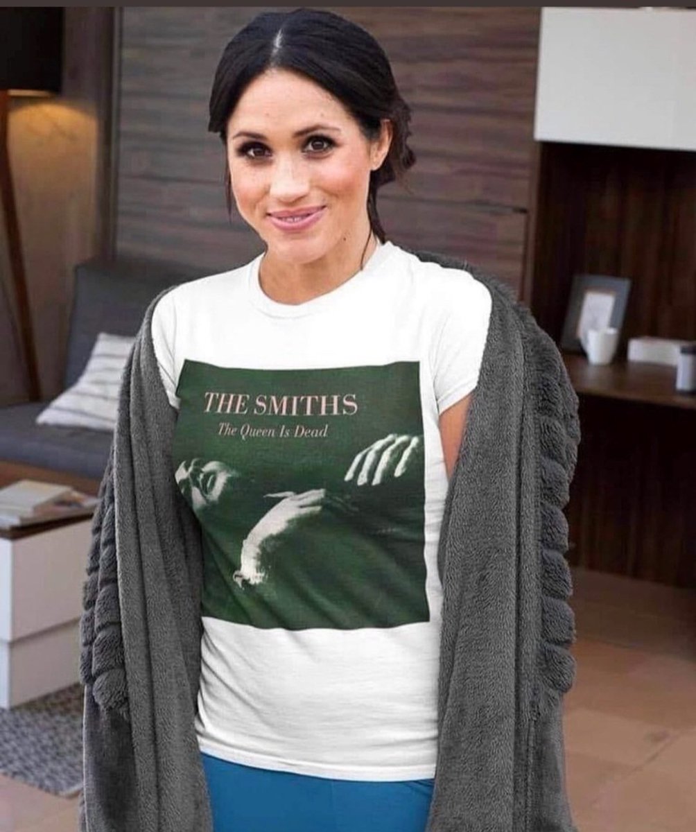 chadland's tweet photo. Oh #MeganMarkle 
#QueenElizabeth probably was not a #Smiths fan. https://t.co/Ik7N8osLBj