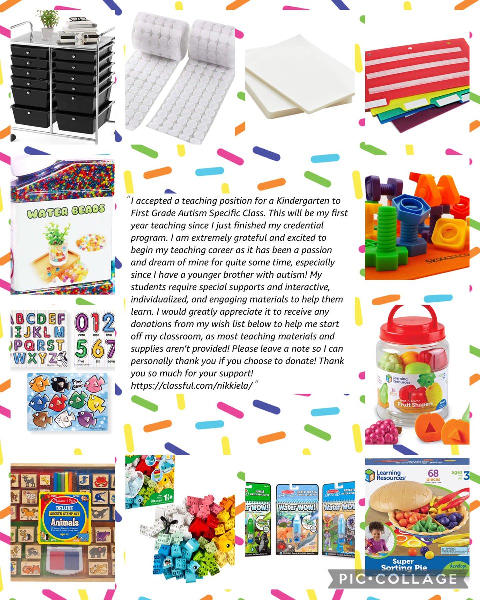 The start of the school year has been crazy! I’m a 1st year SpEd Teacher in a K-1 Autism class! I’m really in need of toys and the items below for my students but I’d appreciate anything. Drop your list for a RT 🎉

amazon.com/hz/wishlist/ls…

#Clearthelist #AdoptATeacher #Teachers