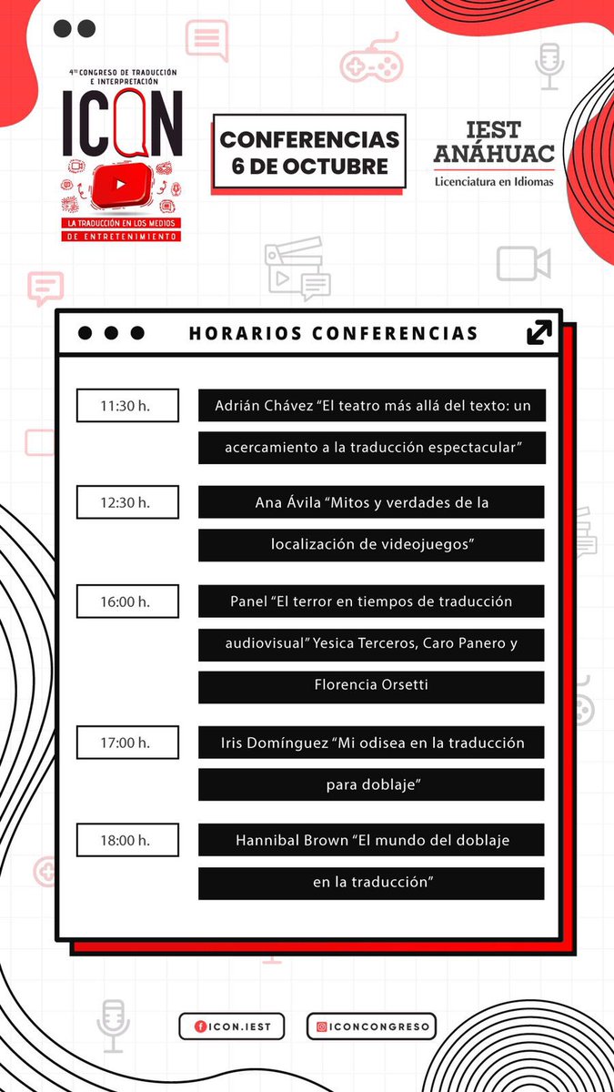 IEST_Idiomas's tweet photo. ¡Conoce el programa para nuestro gran evento!💻✨🗣
 ¡Te esperamos! 
#traducción #interpretación #idiomasiest #anáhuac https://t.co/nQjHDr1HZg