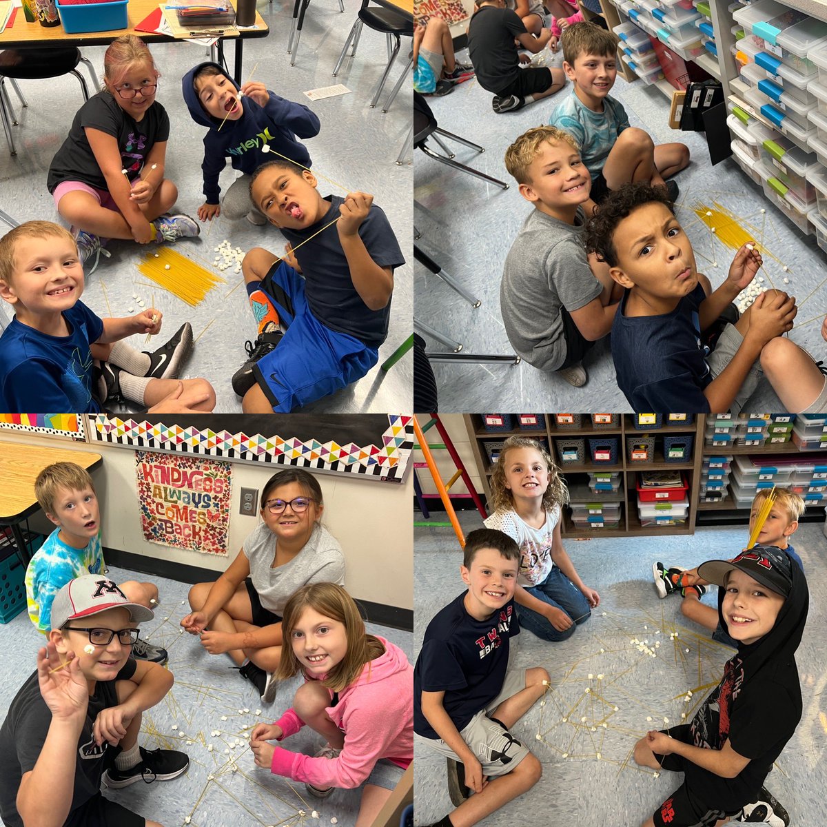 sarahvmn's tweet photo. Our year is off to a great start! Today we did a STEM team-building activity: How tall of a building can you make with spaghetti noodles and marshmallows? #lmemagic #montagic https://t.co/paAMeyB5h0