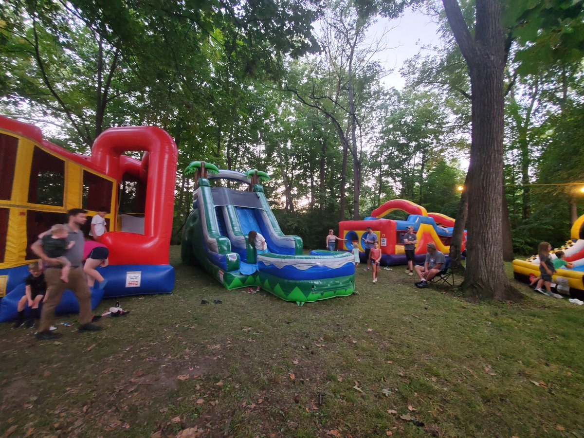 The bounce houses are free for the kids! #indyoktoberfest22