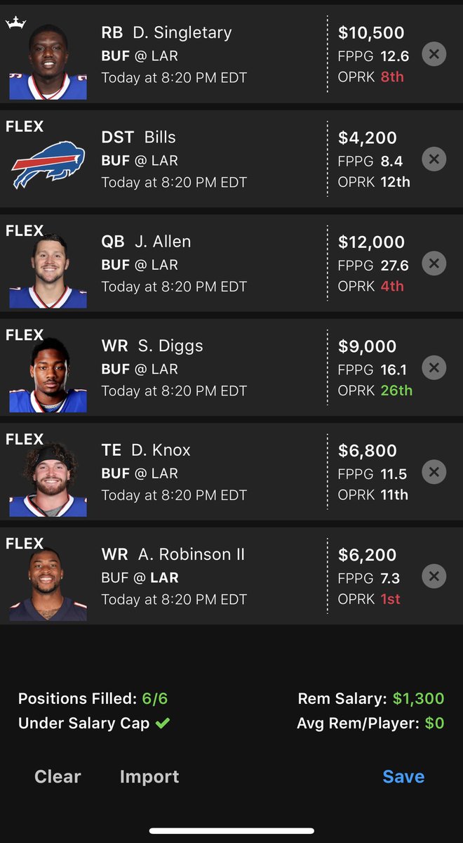 DelRayBoston's tweet image. A few DK Lineups I’m playing tonight - whaddya say @MatechLee - rekindle a DFS #Bromance next week?