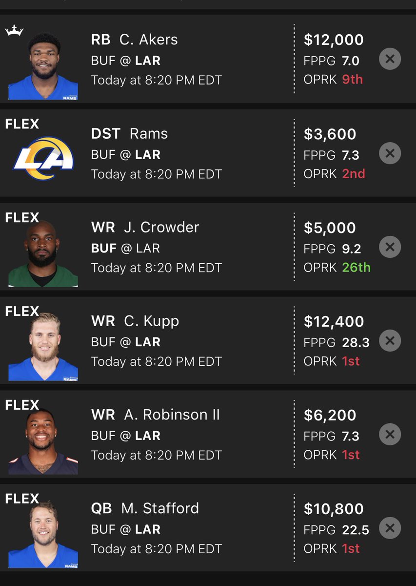 DelRayBoston's tweet image. A few DK Lineups I’m playing tonight - whaddya say @MatechLee - rekindle a DFS #Bromance next week?