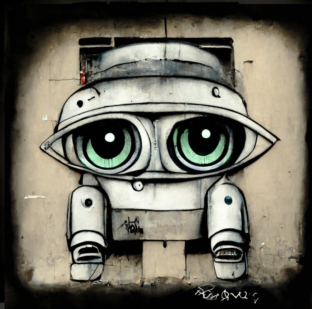 OKBoomerDN's tweet photo. Beekeeper robot 🐝🤖 

🐝BeeZ from #CommandZ 

🐝The new owner of this @CommandZ_eth just posted in Discord they got a beekeeper looking robot from OpenSea 

🐝Funny what you can see witching the art

#AI #graffiti #psychedelic #BeeZ #photography #Art https://t.co/4wIOIXyZfJ