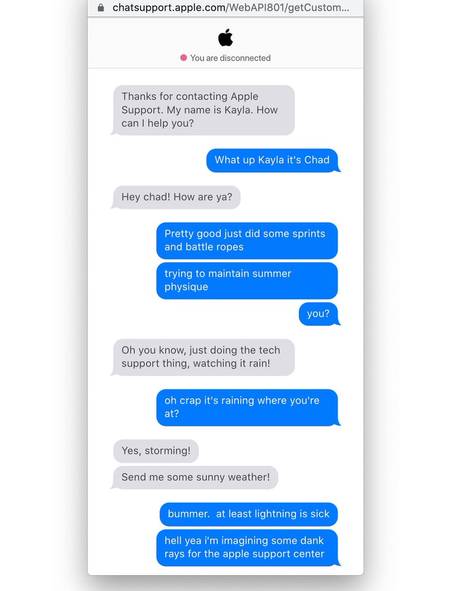 chadandjt's tweet photo. Had a fire chat with customer service. https://t.co/xf43WWlco0