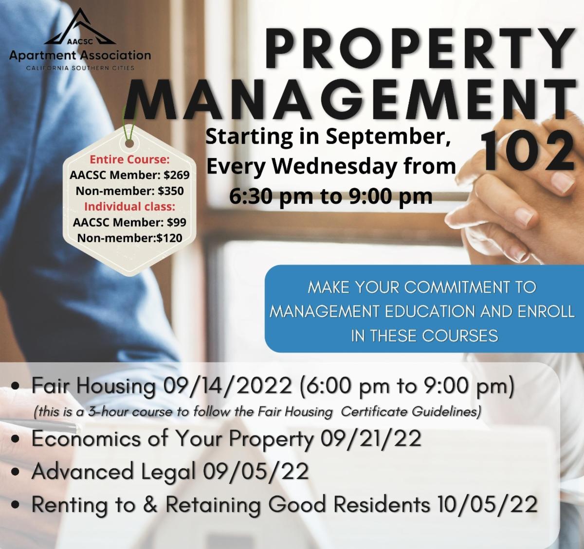 theaacsc's tweet photo. September is Property Management 102 Month! 
Sign up today and manage your properties with mind ease!🏡🏘🏠
Use the link below to register today or call 562-439-8341
https://t.co/DCCN0XLLbN https://t.co/6bmB1dQhGr