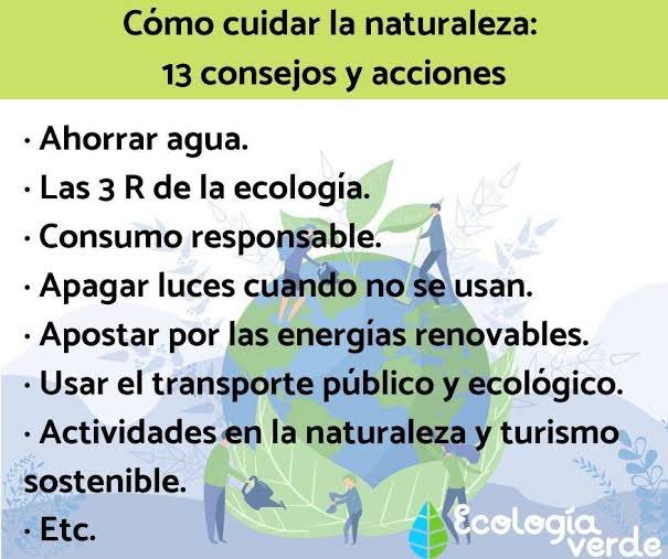 NATURALEZAV3's tweet photo. Cómo cuidar la naturaleza con pequeñas y grandes acciones. https://t.co/mzh4dWocfa