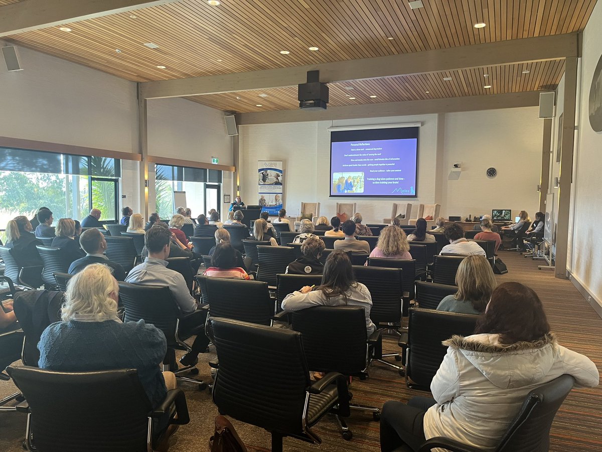 FarmerHealth's tweet image. Kelly Barnes is sharing her story about Mate’s Dog School and using it as a gateway to start the conversation around mental health with people in agriculture. #ncfhsymposium2022 #matesdogschool