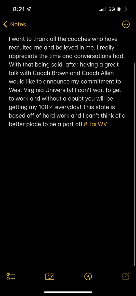 Country roads take me home!💛<a href="/WestVirginiaU/">WVU Mountaineers · Let’s Go!</a> <a href="/WVUfootball/">West Virginia Football</a> <a href="/NealBrown_WVU/">Neal Brown</a> <a href="/CoachTylerAllen/">Tyler Allen</a> <a href="/CoachKoonz/">Jeff Koonz</a>