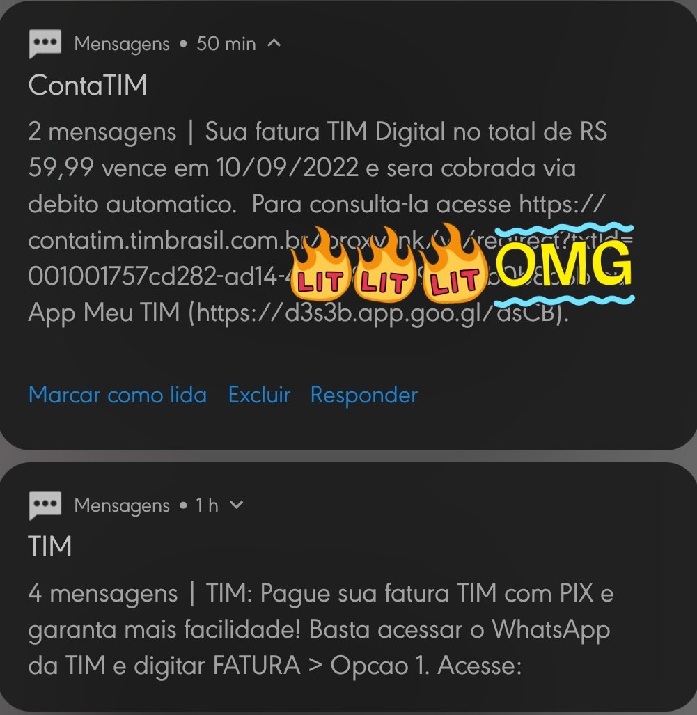 Aloooow <a href="/TIMBrasil/">TIM Brasil</a> , tem condições isso aqui não! Ficar mandando mensagem e SMS toda hora em fatura paga em débito automatico, está sendo frustrante!!!