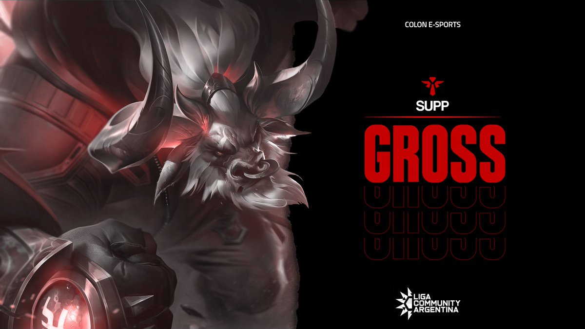 ColonEsports's tweet photo. El verdadero TORO se hace presente, para controlar toda la grieta, el que encara para adelante sin miedo al éxito, Gross llega desde el carril inferior para demostrar todo su nivel y potencial!
#GoColón 👊🏻
🔴⚫️ https://t.co/2HTE9LlMKi