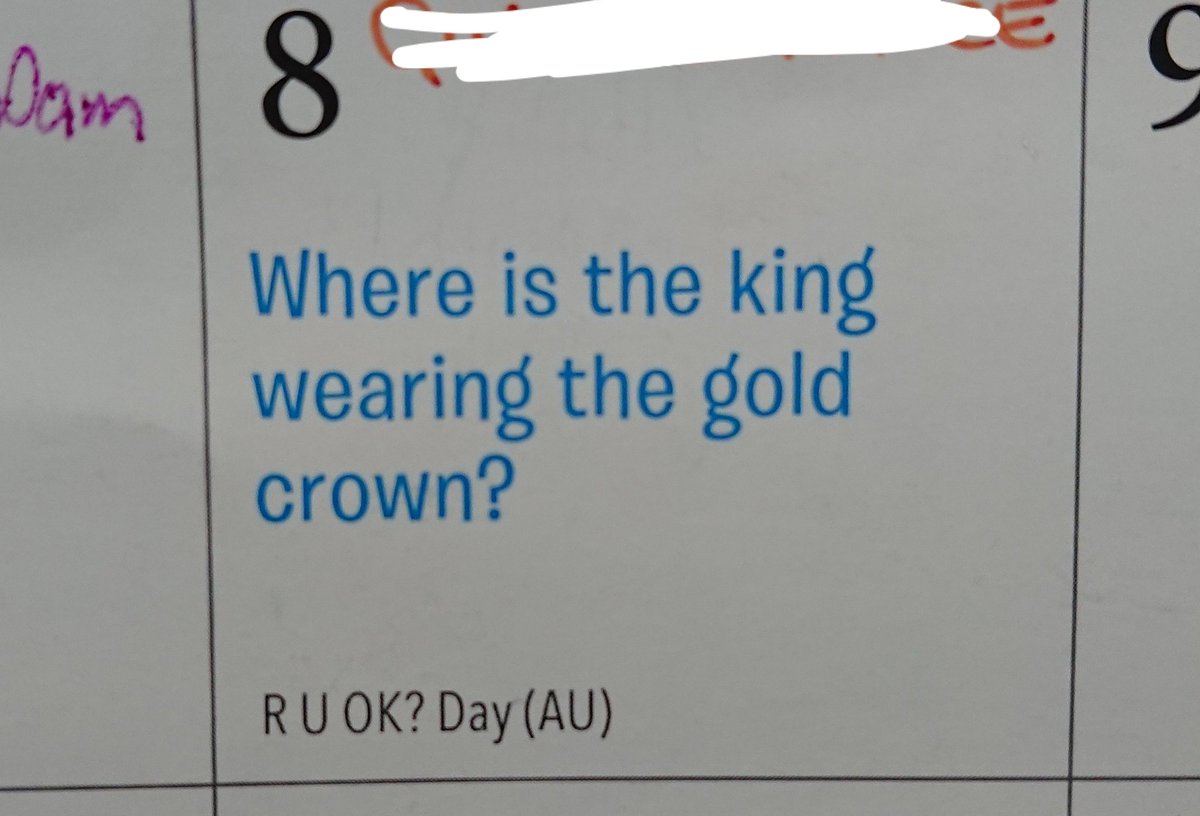 katrinacolla's tweet photo. Our Where's Wally calendar apparently knows something #QueenElizabeth #QueenElizabethII https://t.co/0a2WyWGBPa