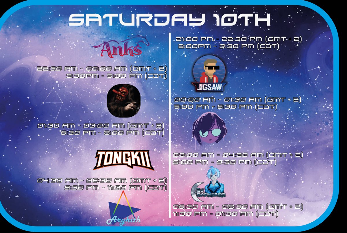Join us this Weekend in Celebrating the birthdays of SLADE AX and DARKFADE

FEATURING:
<a href="/incoTHEdrinco/">incoTHEdrinco</a>
<a href="/JigsawTheDJ/">Jigsaw</a> 
<a href="/MissStabby/">Miss Stabby</a> 
<a href="/10xxmusic/">10xx</a>
<a href="/TheDeFreeze/">DeFreeze</a> 
<a href="/RuTransverse/">Ru 🐰🔜 AFC</a>
<a href="/smileznwigglez/">Smilez n Wigglez</a> 
@Momo_vr0001
<a href="/anksonscreen/">Anks is now on Bluesky instead</a> 
<a href="/darkfade/">DΛRKFΛDΞ</a>
<a href="/SladeAx/">SladeAx</a>