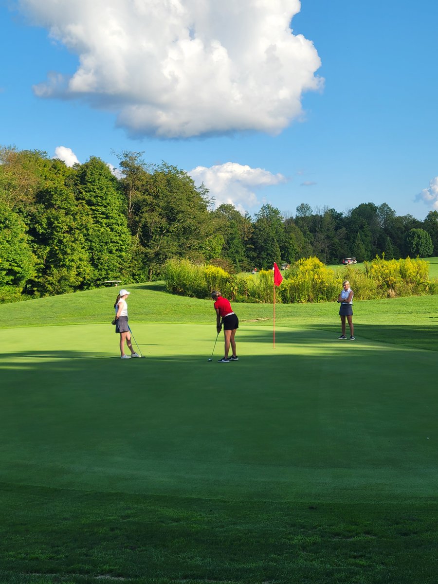 FuhsGolf's tweet photo. 3 matches in 3 days....no problem..A clean sweep this week by the Lady Falcons as they defeated the Lady Bulldogs @BC_golf1 201 to 218 Medalist Brooke Brown with 48 Chloe Barlow and Abby Evans 49 and Grace Dye 55. Great playing with Bloom Carroll. Great kids and Coach Hill https://t.co/2dzh6XaHOd