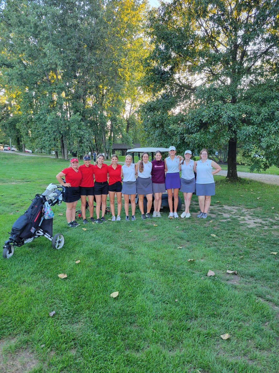 FuhsGolf's tweet photo. 3 matches in 3 days....no problem..A clean sweep this week by the Lady Falcons as they defeated the Lady Bulldogs @BC_golf1 201 to 218 Medalist Brooke Brown with 48 Chloe Barlow and Abby Evans 49 and Grace Dye 55. Great playing with Bloom Carroll. Great kids and Coach Hill https://t.co/2dzh6XaHOd