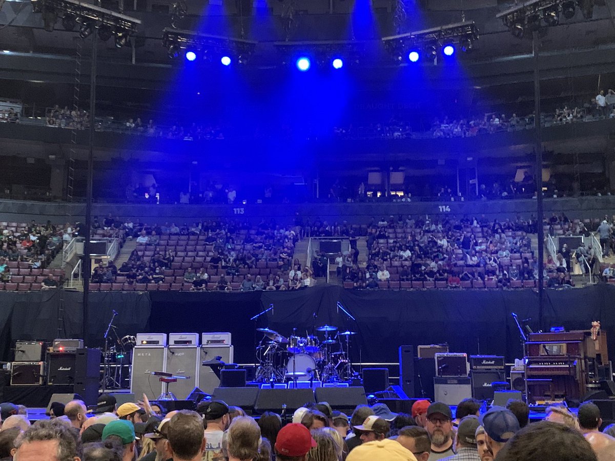bradrideout's tweet photo. @demetriosns @PearlJam @ScotiabankArena Our view. Just made it inside in time. https://t.co/kopATZlurx