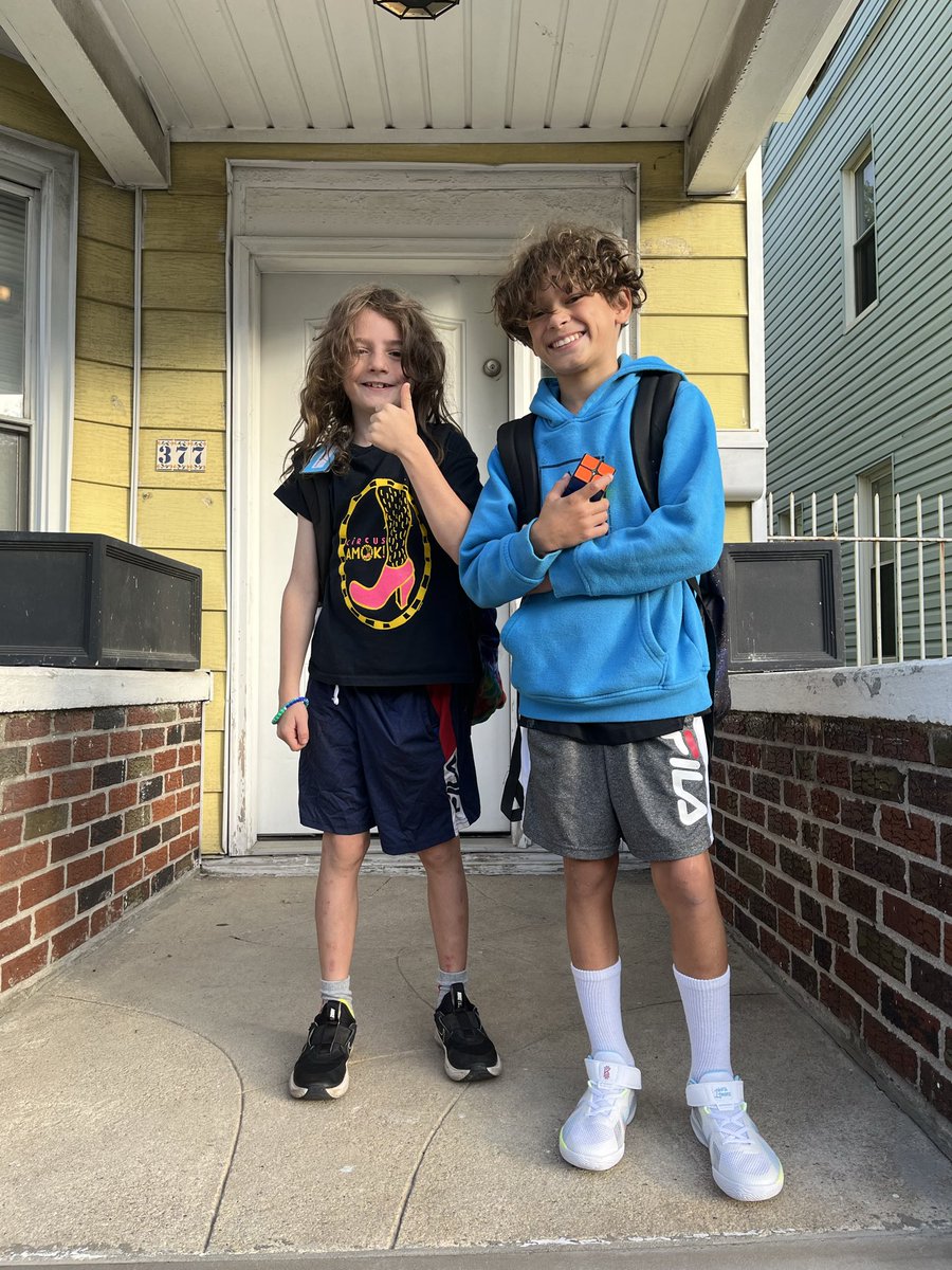 3rd &amp; 6th! Big one excited about his new Kyrie kicks and little one rocking the vintage circus amok tee and newly pierced ears ❤️