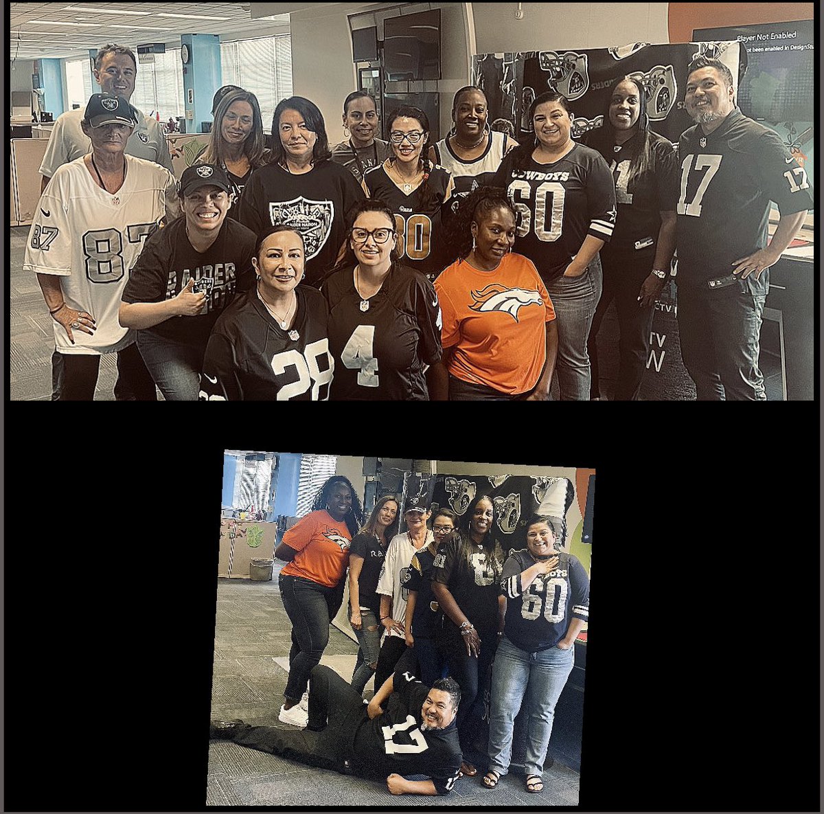 Vannuysstronger's tweet photo. Raider Nation in Van Nuys today !!! With the exception of a few  ! #footballkickoff #vannuysstrong #broncos #rams #cowboys #teamwork #LifeAtATT #gwr @GarciaBeProud @Pak_Org_ https://t.co/mJNcveS8PY