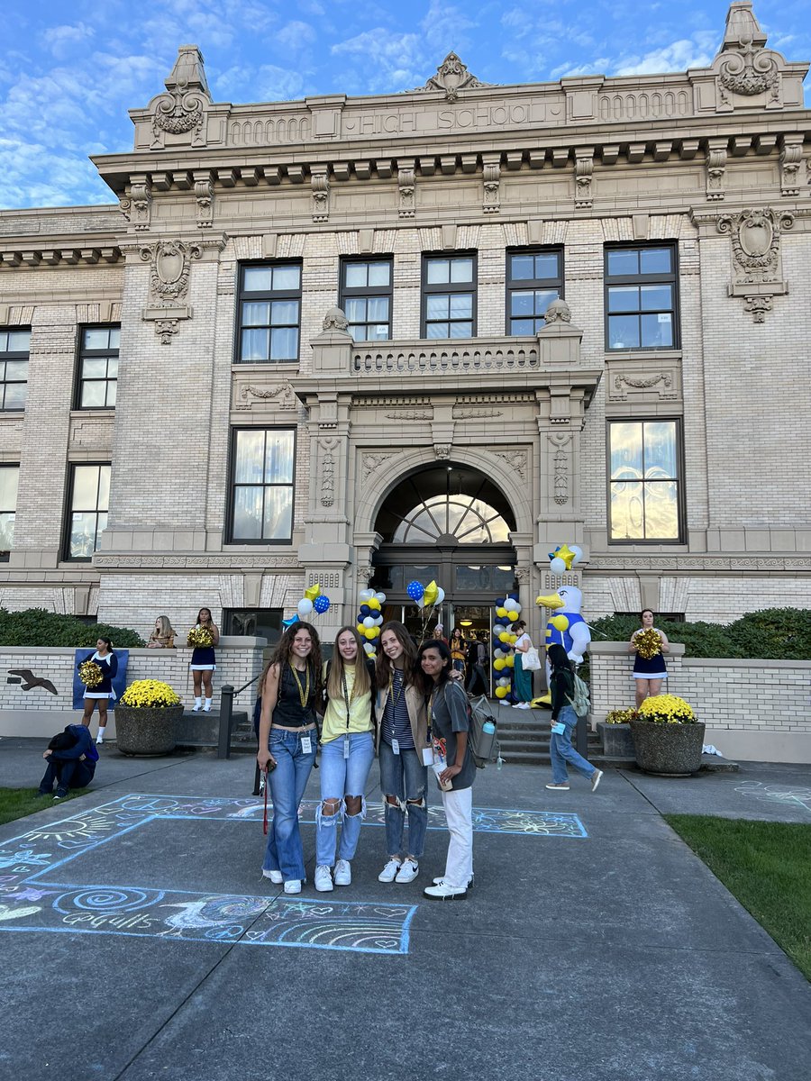 director_mason's tweet photo. How lucky that I still get to be a part of my kid’s schools on the first day after they’re long gone. Such great energy! https://t.co/Y9RFUBD6ys